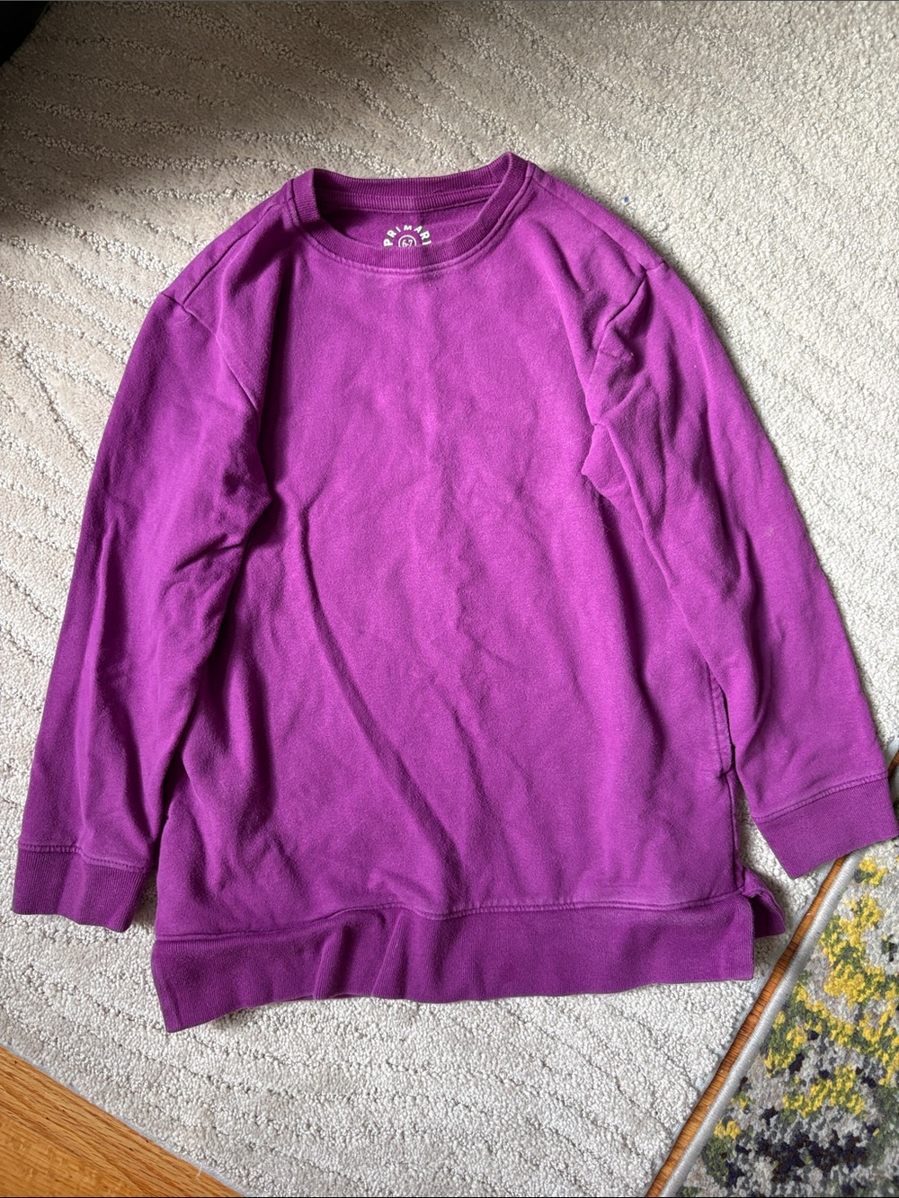 Primary long length stretch terry sweatshirt